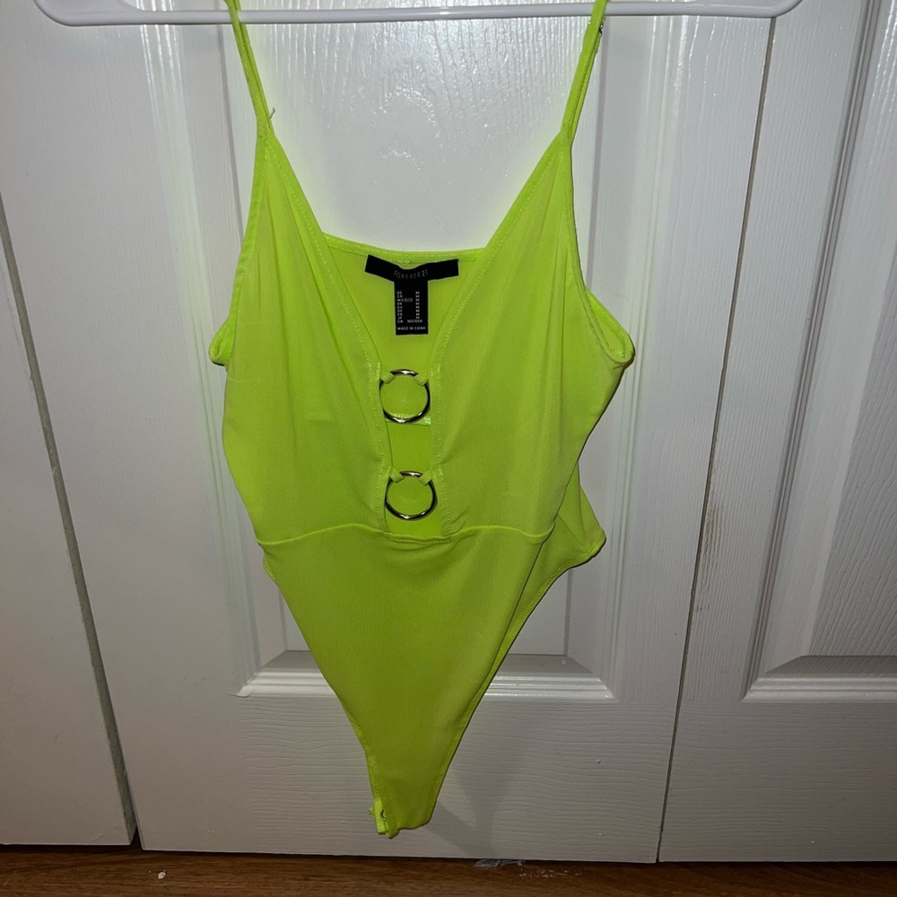 Lime Green Mesh Ring Bodysuit